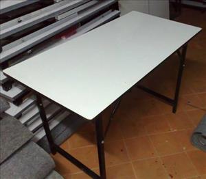 White laminate folding tables for rent -  60cm x 150cm